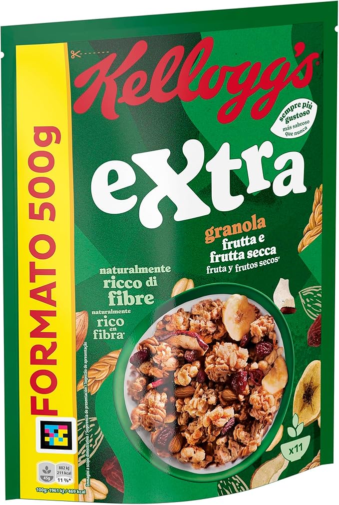 Kellogg's Cereali Extra Gusto Frutta e Frutta Secca Granola con Avena Croccante