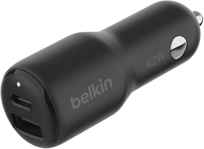 Belkin BoostCharge Doppio caricabatteria da auto da 42 W con ricarica rapida USB