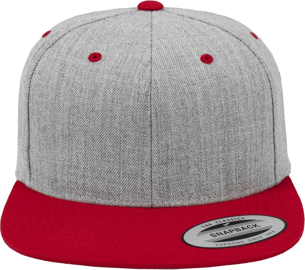 Yupoong Flexfit Unisex Kappe Classic Snapback 2-Tone, zweifarbige blanko Cap mit geradem Schirm