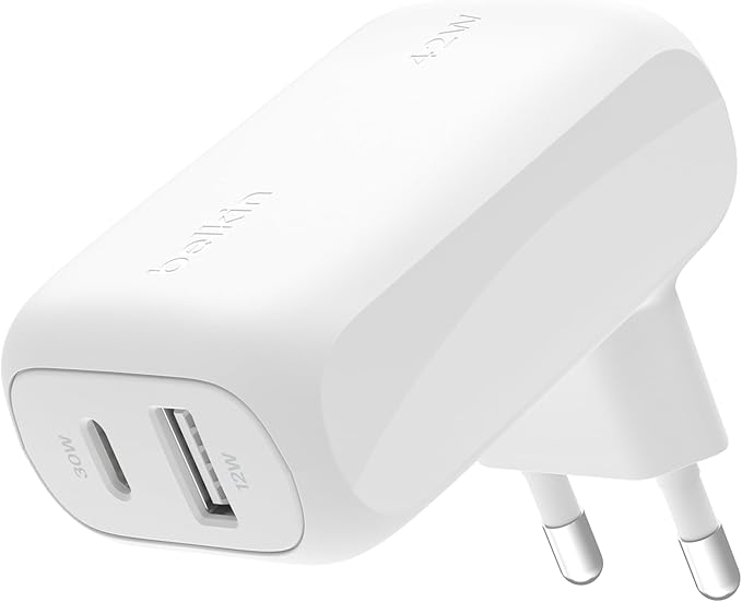Belkin BoostCharge doppio caricatore usb da parete da 42 W, ricarica rapida USB
