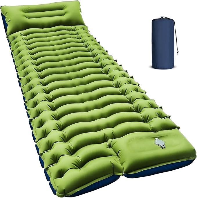 Yuzonc Materassino Campeggio Autogonfiante, Ultraleggero Materasso Gonfiabile Campeggio con Cuscino, Portatile Materassino Autogonfiabile per Escursionismo, Trekking, Tenda