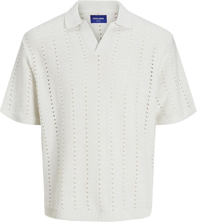 JACK & JONES Maglione Polo a Maniche Corte con Scollo a V Uomo.