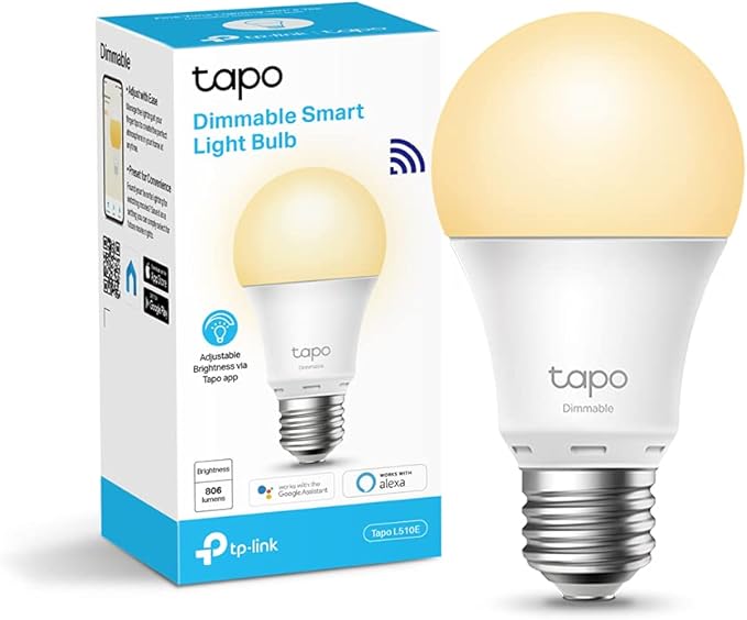 Tapo L510E Lampadina Wi-Fi E27, Funziona con Amazon Alexa e Google Home