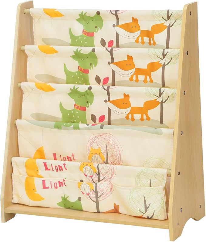 SONGMICS Libreria per Bambini 4 Livelli Tema Animali