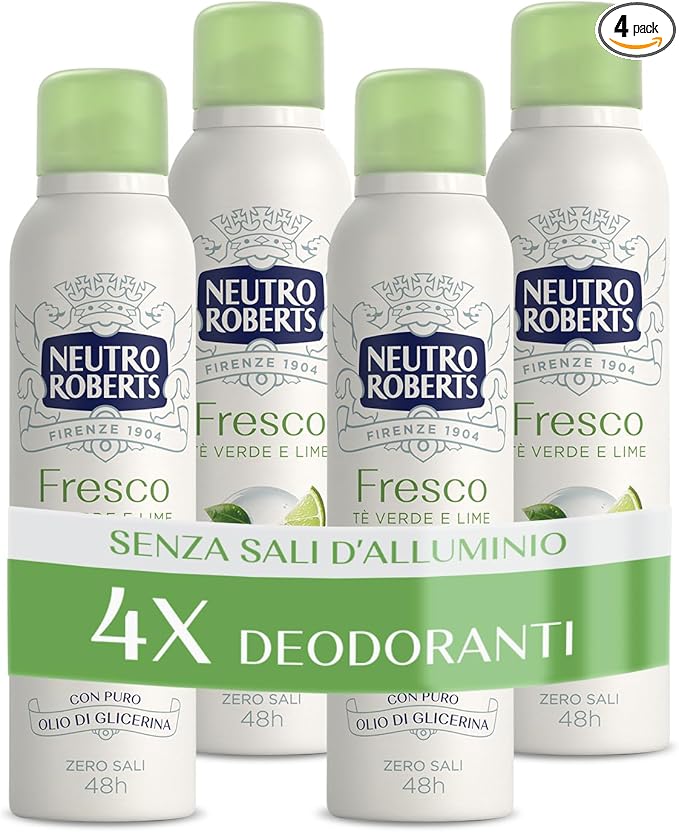 Neutro Roberts Deo Spray Té Verde & Lime 48h 4x150ml
