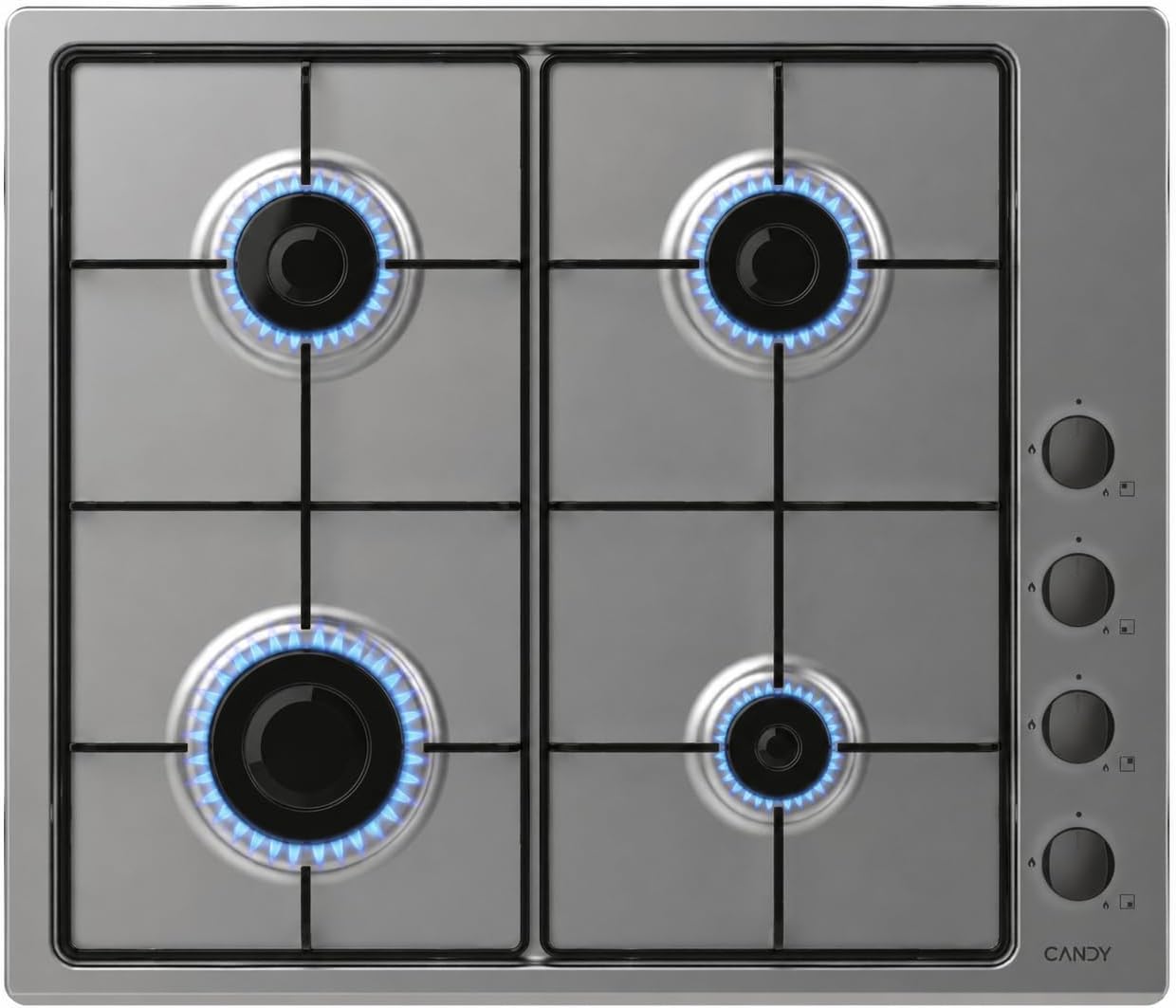 Candy Piano Cottura a Gas 4 Fuochi Inox Incasso CHW6LBX