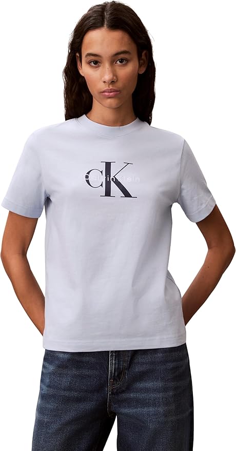 Calvin Klein Donna T-Shirt Maniche Corte Hero Classic Monologo Tee con Scollo Rotondo