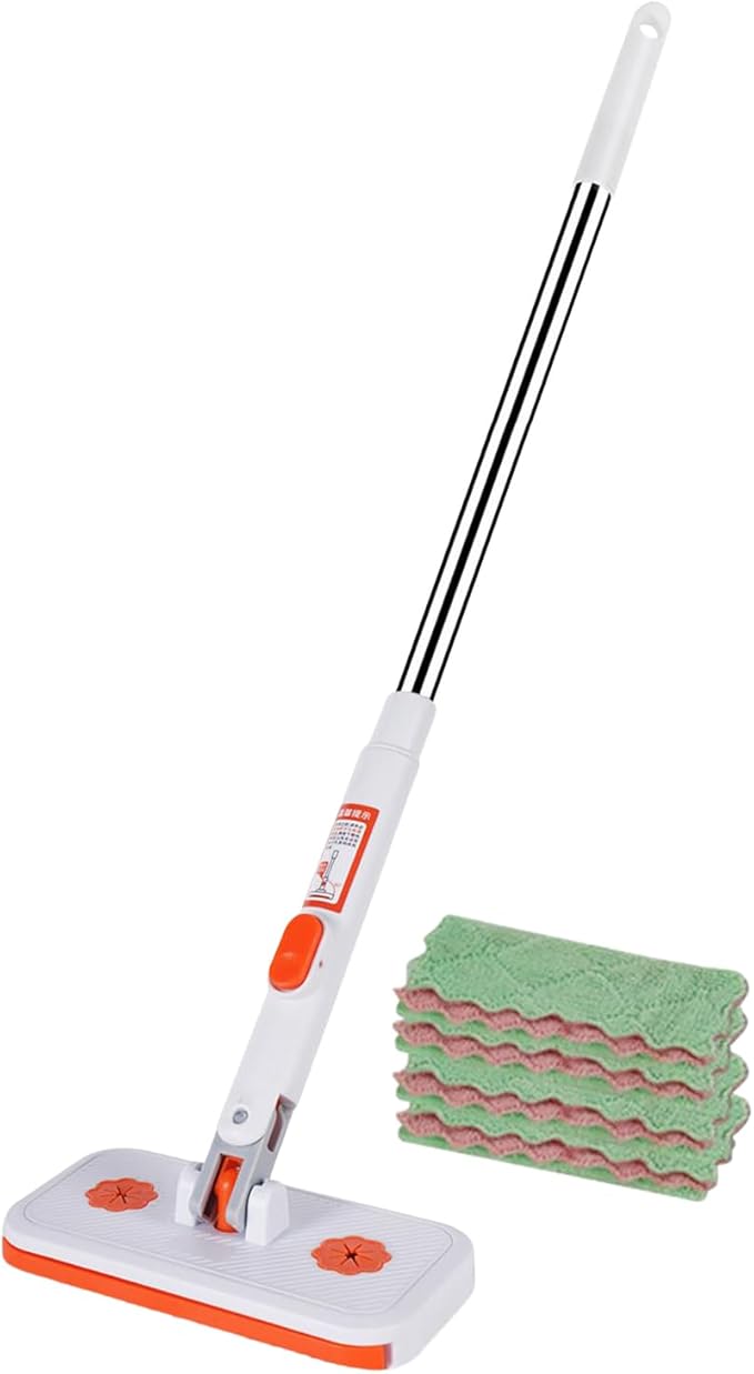 - Mop, pulitore articolare, di scorrimento flessibile, manico telescopico regolabile, ergonomico moderno, include assorbenti, panni lavabili, pulizia efficiente
