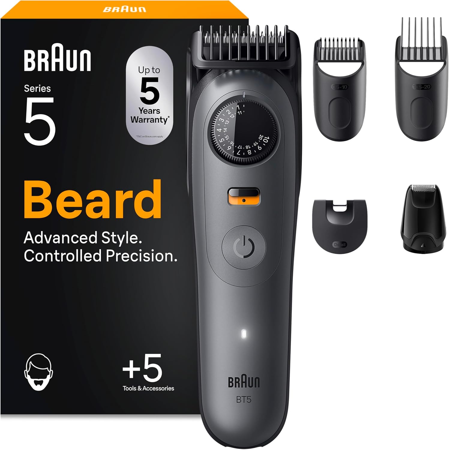 Braun Regolabarba Uomo Series 5, Rasoio Elettrico Barba