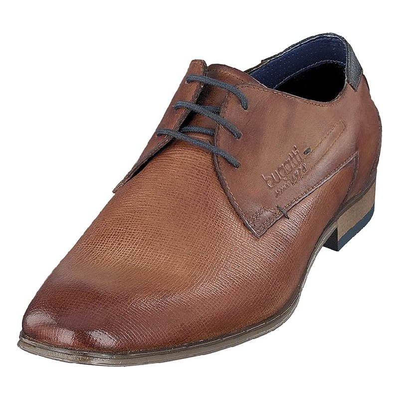 bugatti Uomo Scarpa bassa business in pelle, derby con finitura bicolore